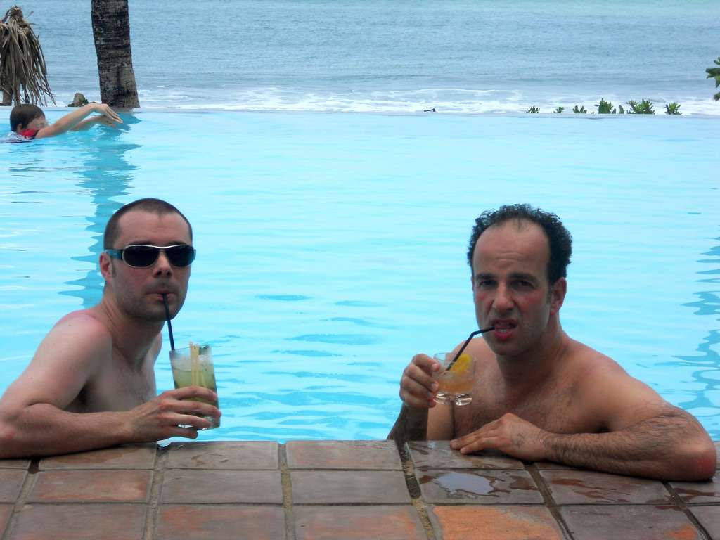 Enjoy the panoramic view while sipping cocktails at Potato Head Beach Club