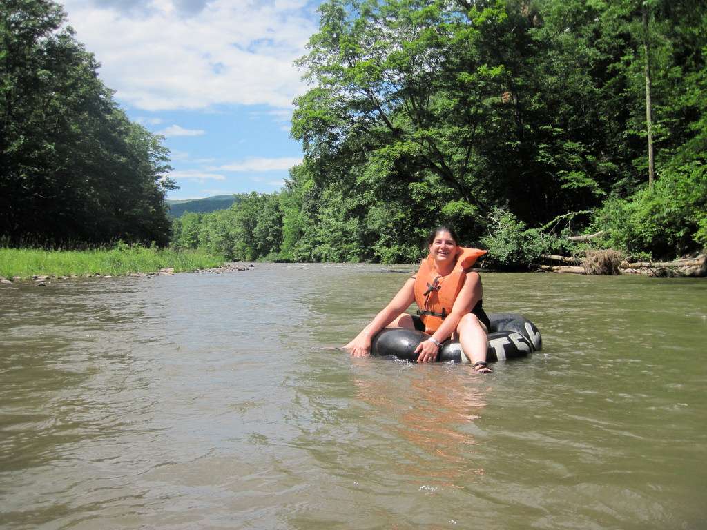 Tubing in Vietnam River