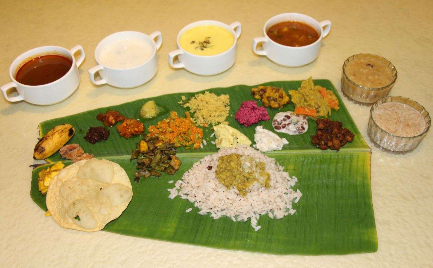 Eat Sadya (Kerala's Lunch) On A Banana Leaf