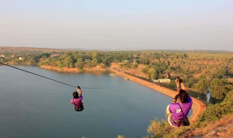 Flying Fox over Kerwa Lake