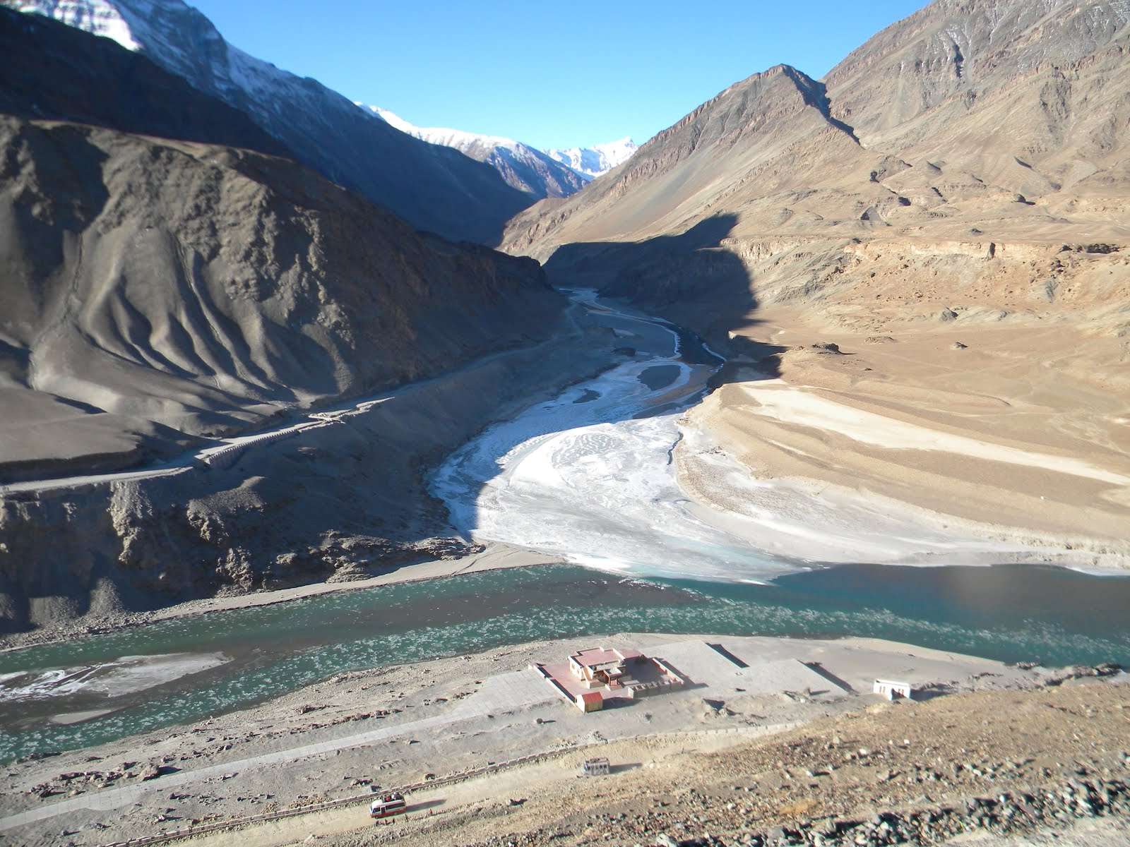 Confluence of Indus and Zanskar River