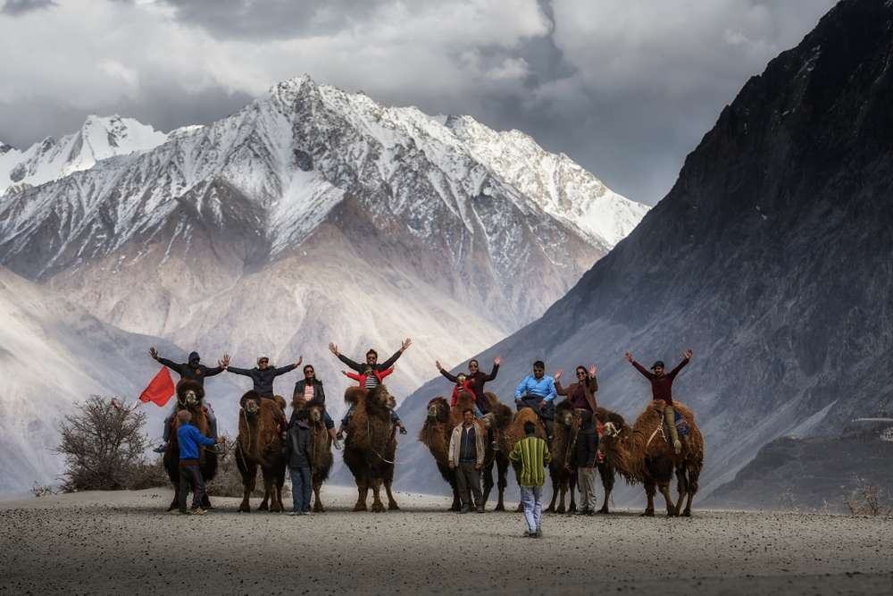 Snow Covered Himalayan Mountains of Ladakh