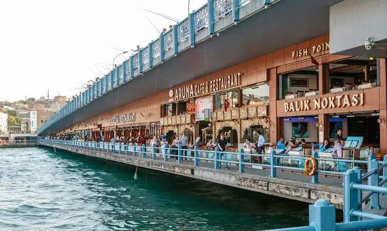 Eat Seafood under the Galata Bridge