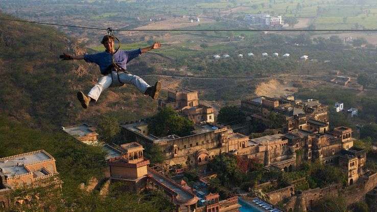 Ziplining at Neemrana Fort