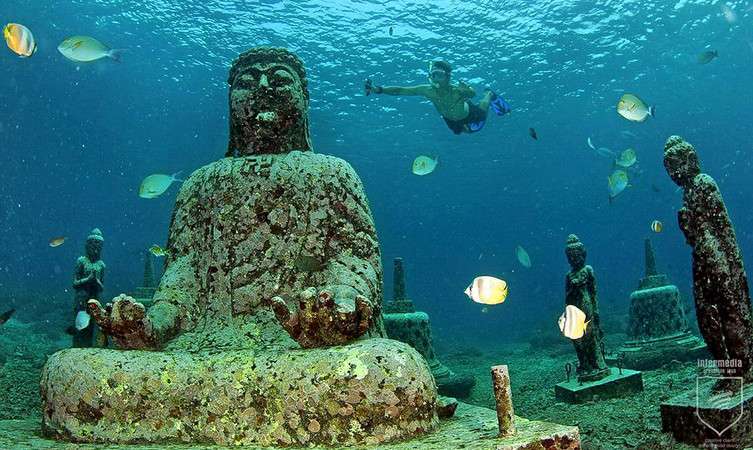 Snorkelling in the Underwater Temple Garden in Nusa Lembongan