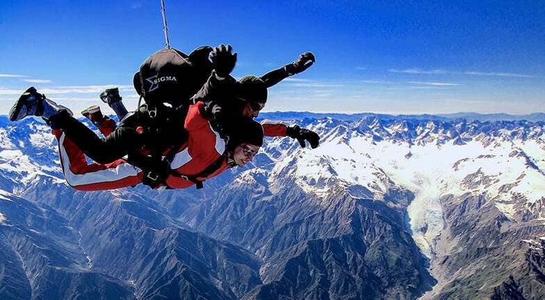 Skydive over the Fox Glacier