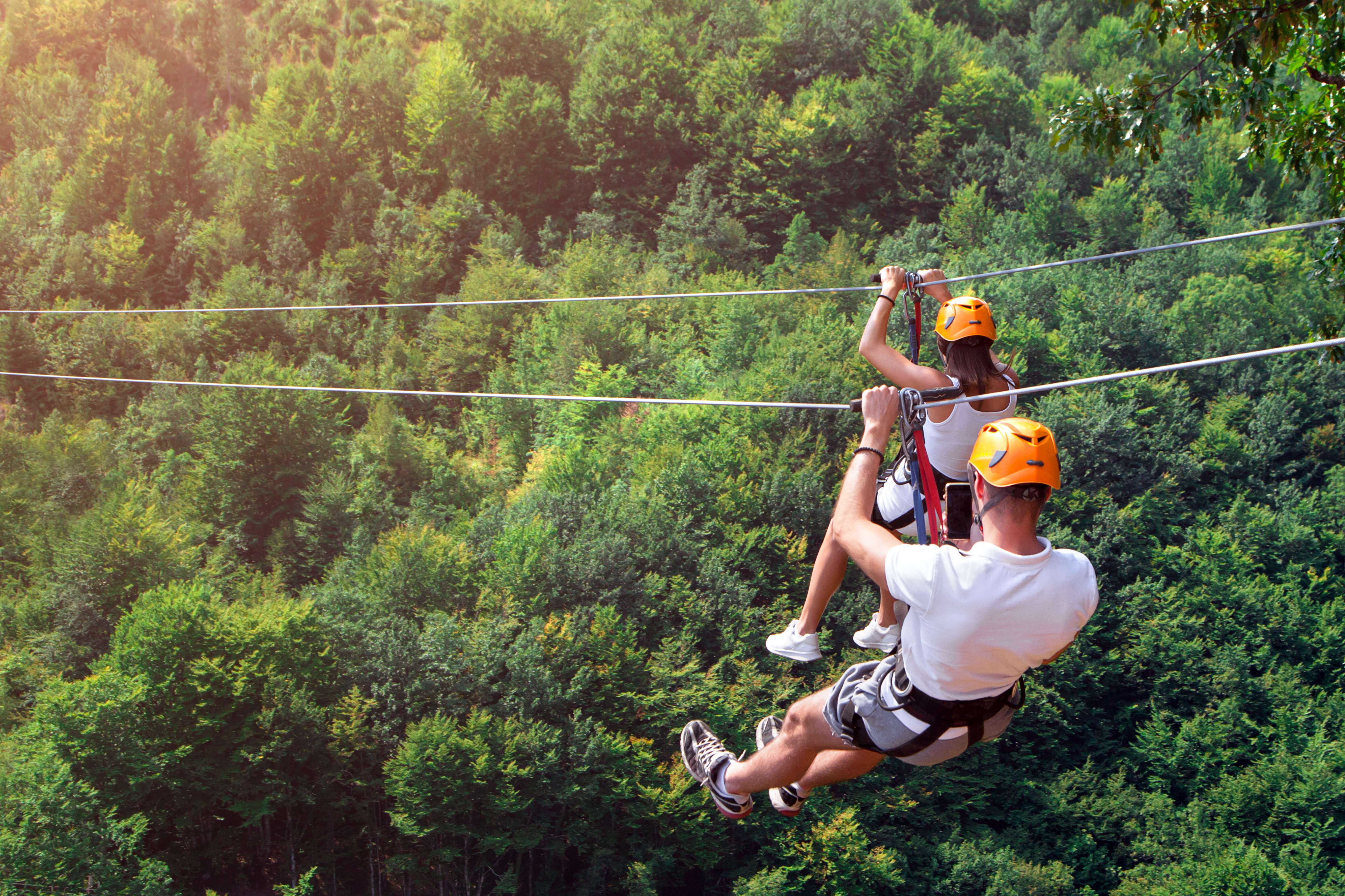 Ziplining at Constance Ephelia Resort
