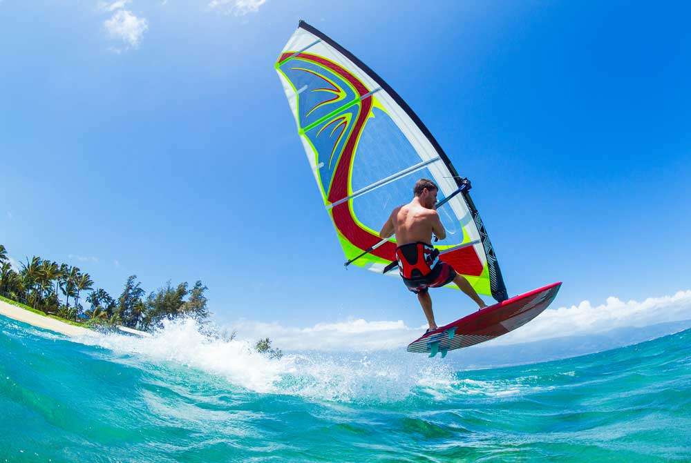 Windsurfing at Grand Anse Beach