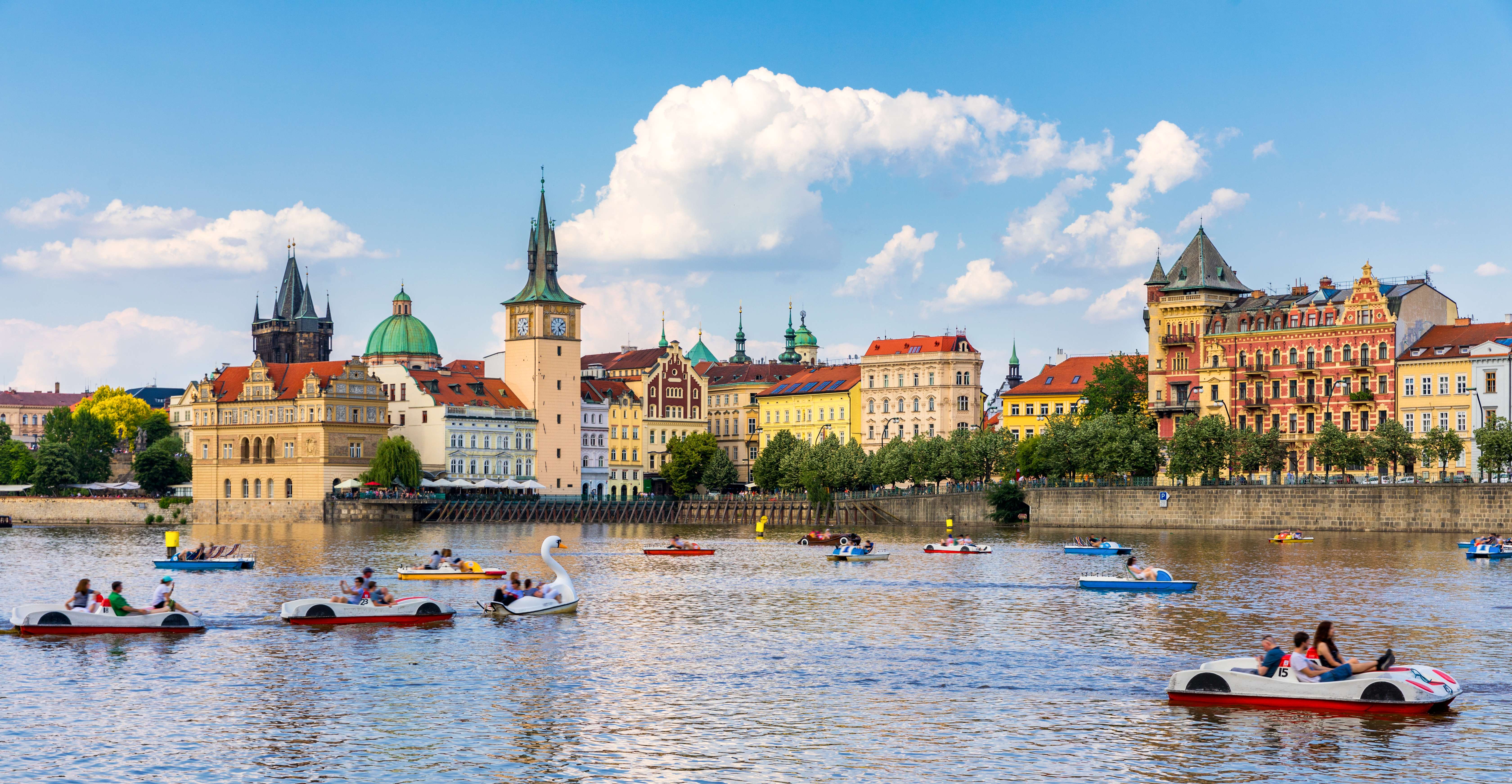 Paddle Boating at Prague River