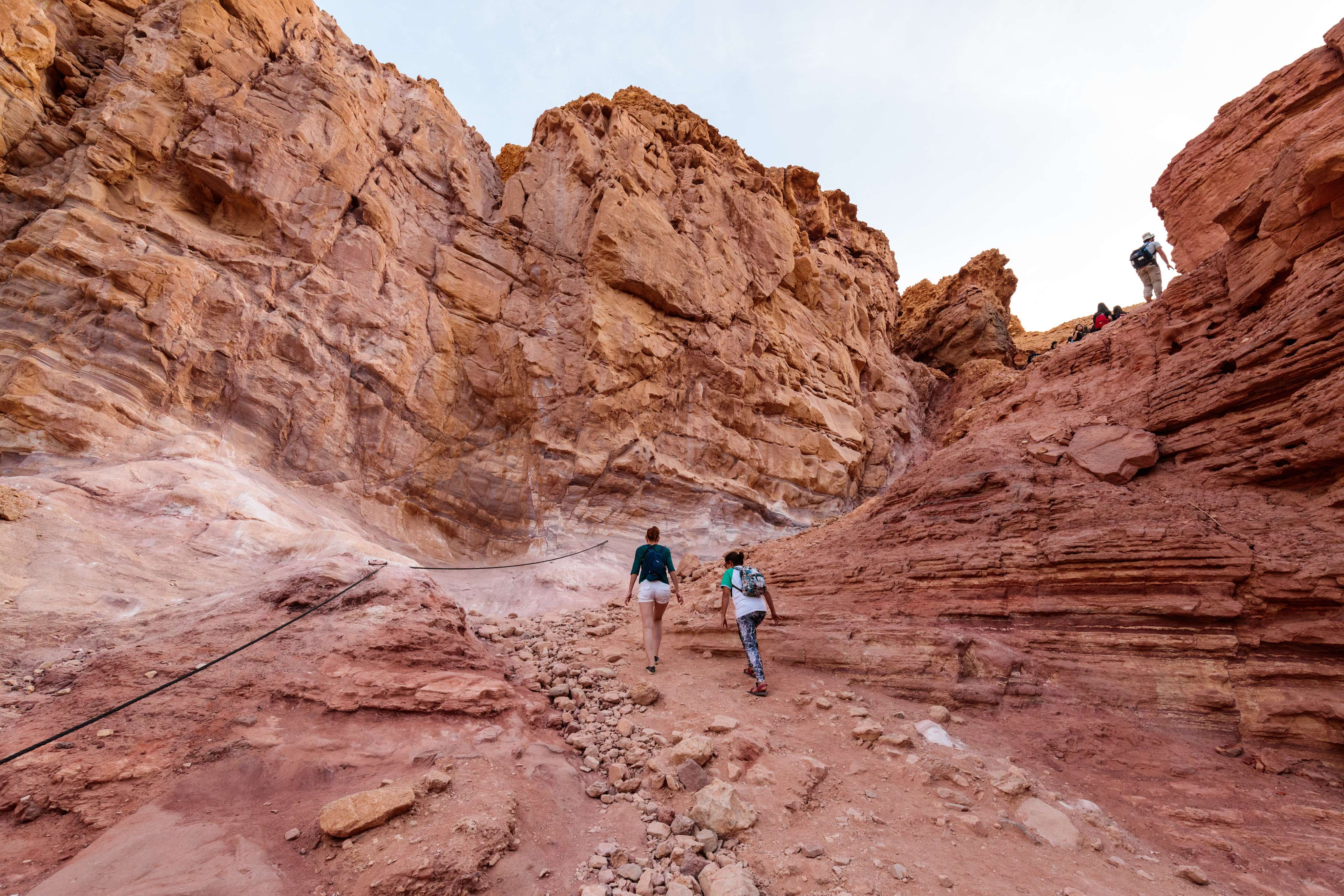 Hiking in The Red Canyon in The Eilat Mountains