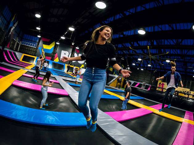 Jumping at Bounce Trampoline Park