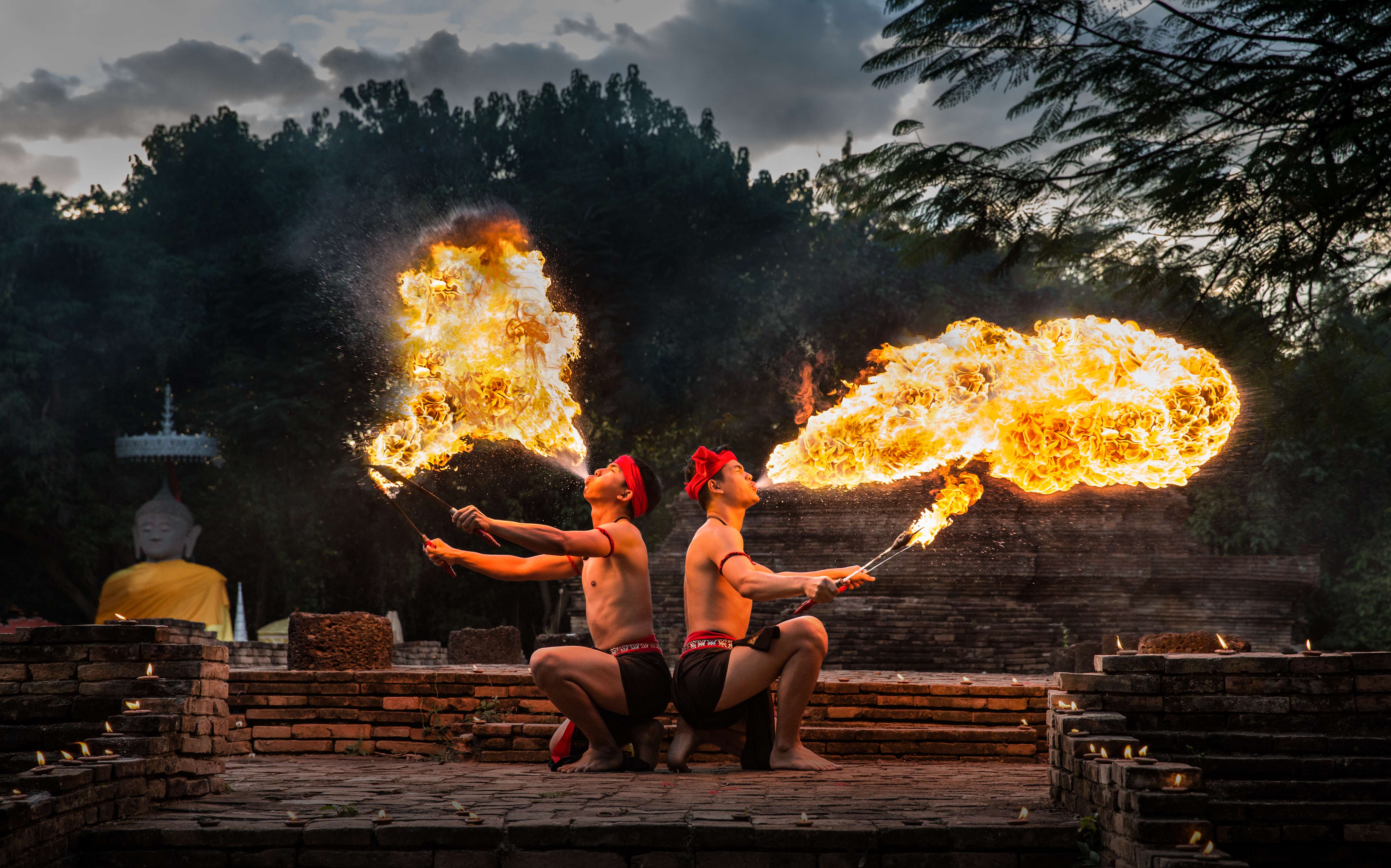 Fire Show At Ploy Talay