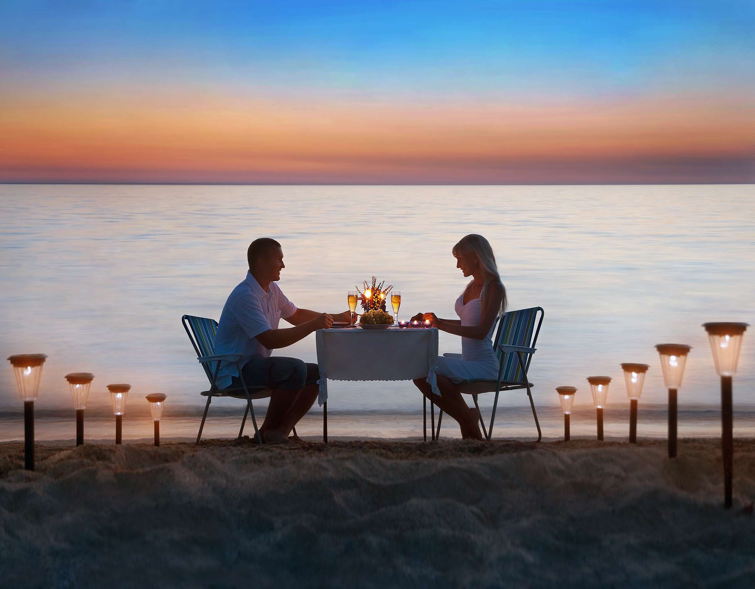 Romantic Dinner on the Beach Under the Stars