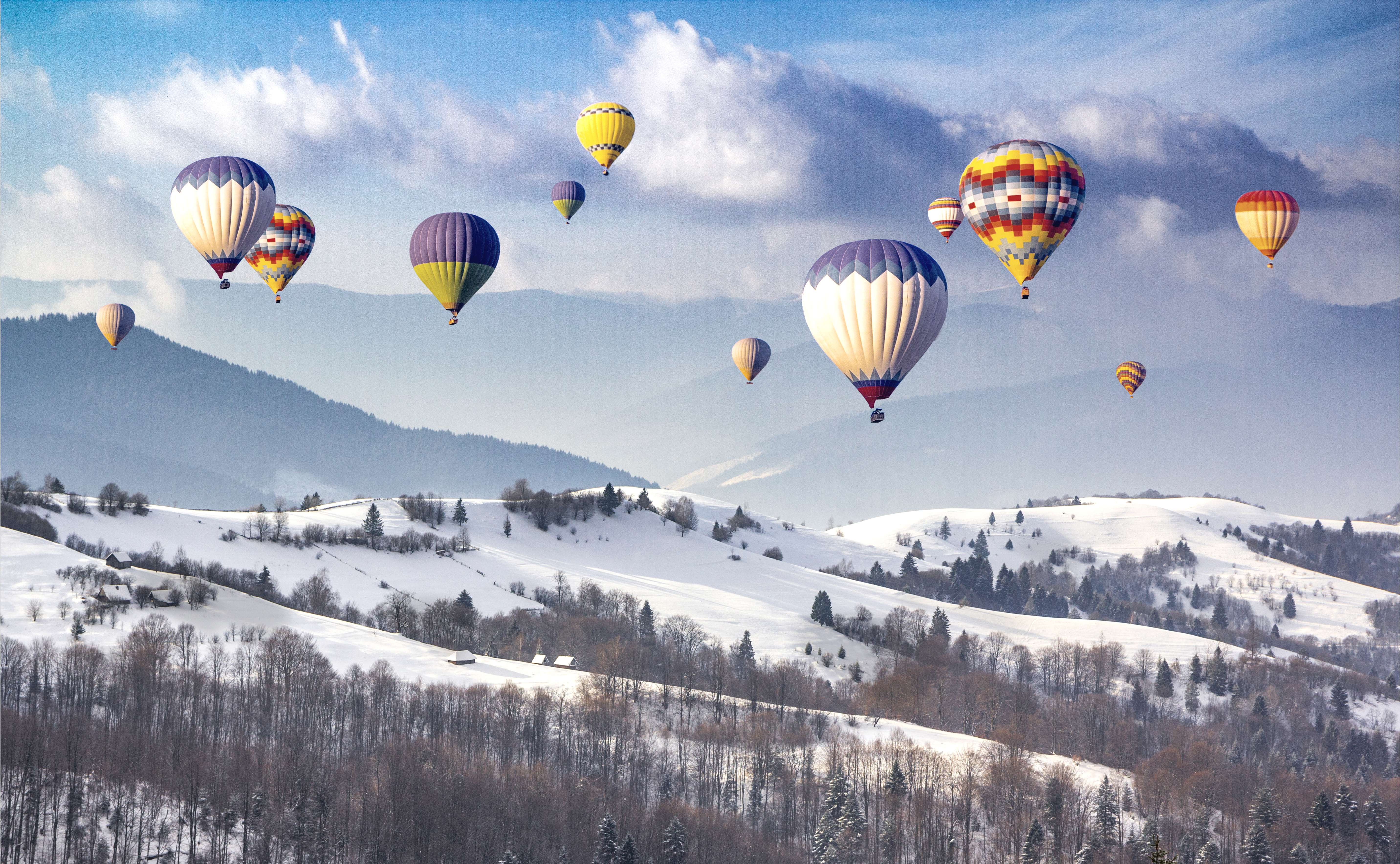 Fly Over the Winter Landscapes in Cappadocia during Winters