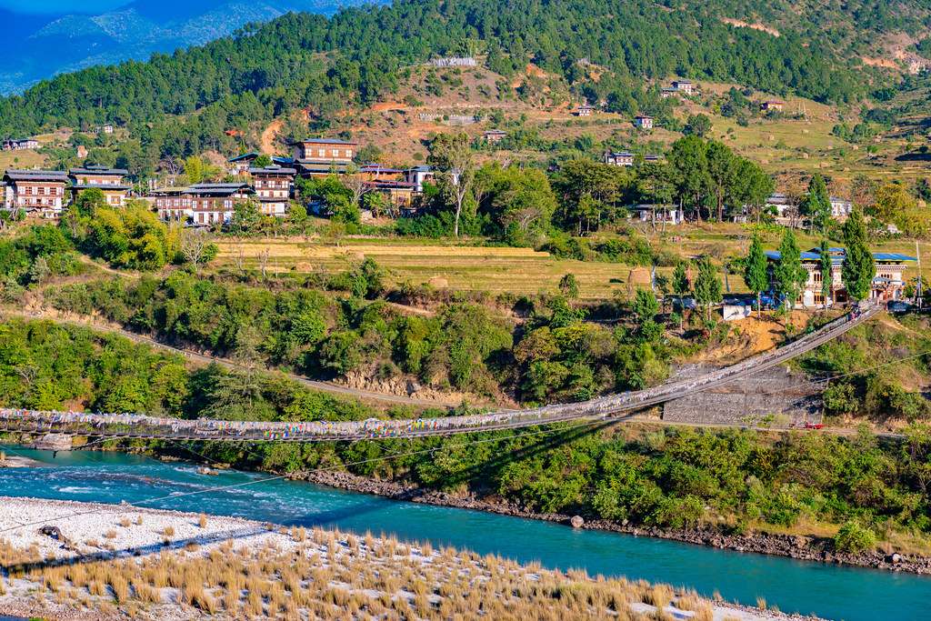Walk over the Punakha Suspension Bridge