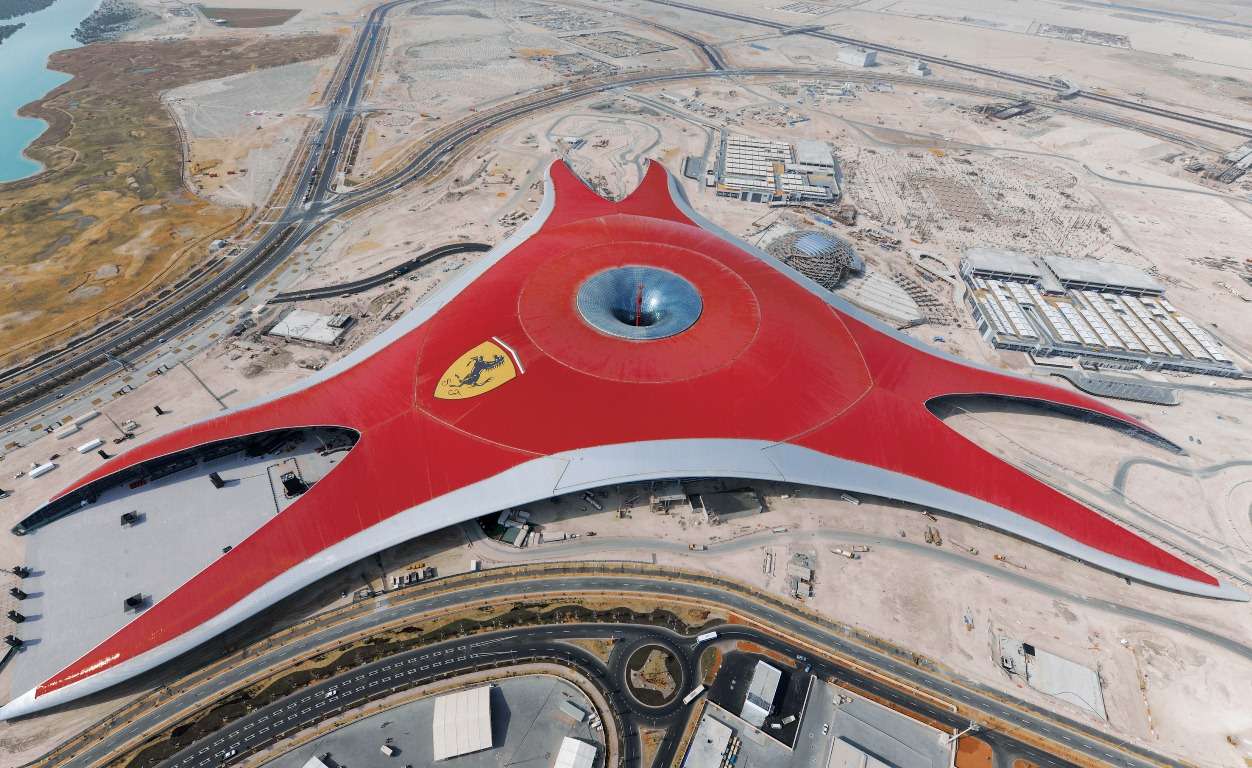 Ferrari World’s Iconic Red Roof is Opened for a Stroll