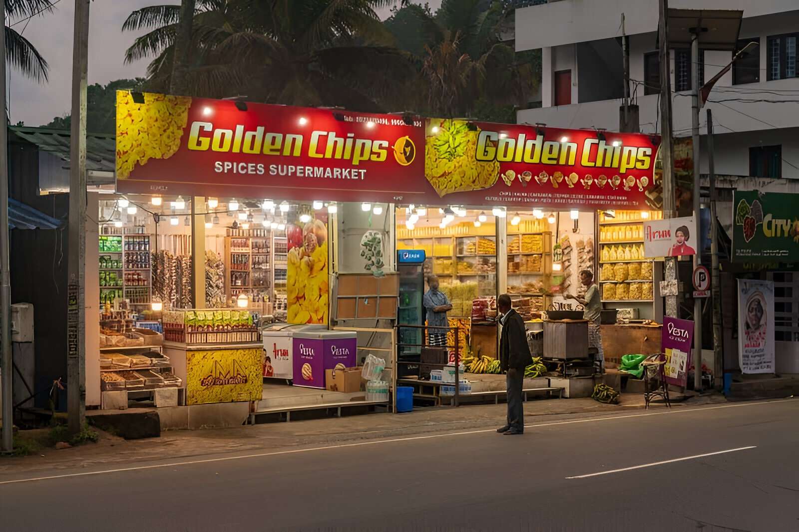 Explore Local Thekkady Market at Night