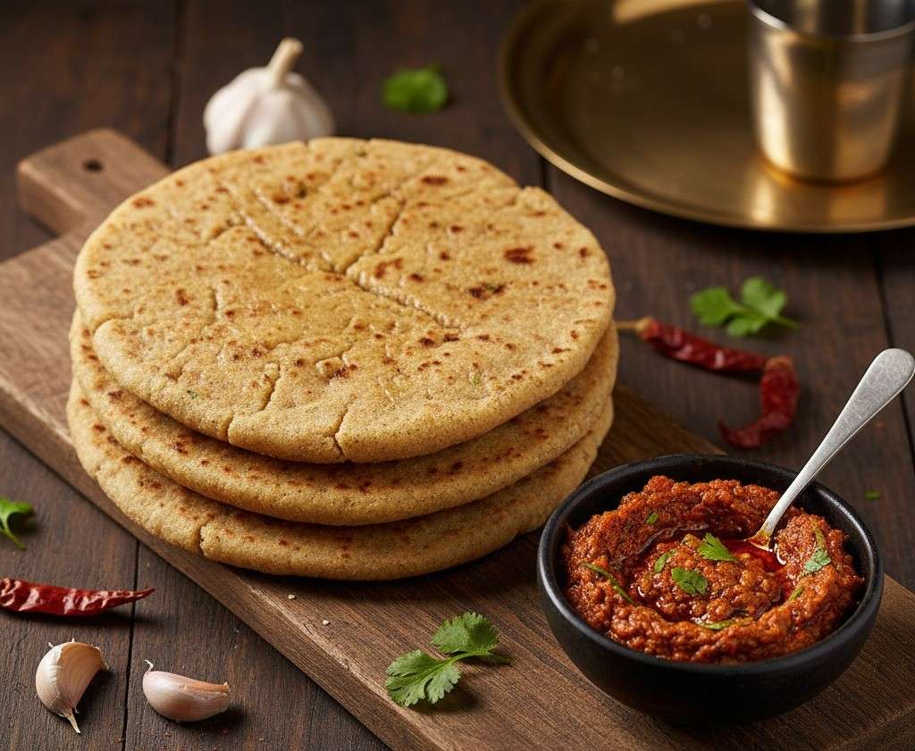 Bajra Roti with Lehsun Chutney