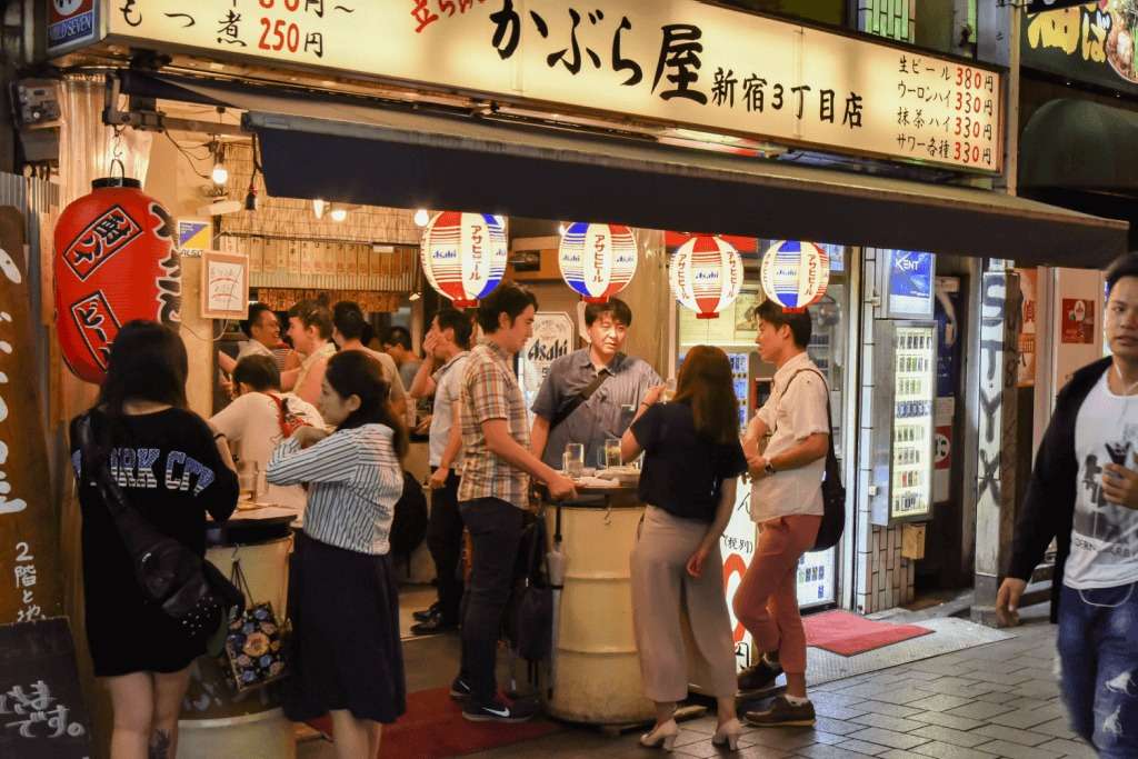 Sip drinks at Tachinomi standing bars